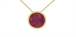 Load image into Gallery viewer, 10K Yellow Gold Round Polished Ruby Pendant Necklace

PENDANT
Prima
