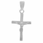 Load image into Gallery viewer, Sterling Silver Polished Crucifix Religious Pendant 
Length: 26mm
