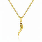 Load image into Gallery viewer, Yellow Gold Vermeil Sterling Silver Chilli Horn Pendant Necklace

PE