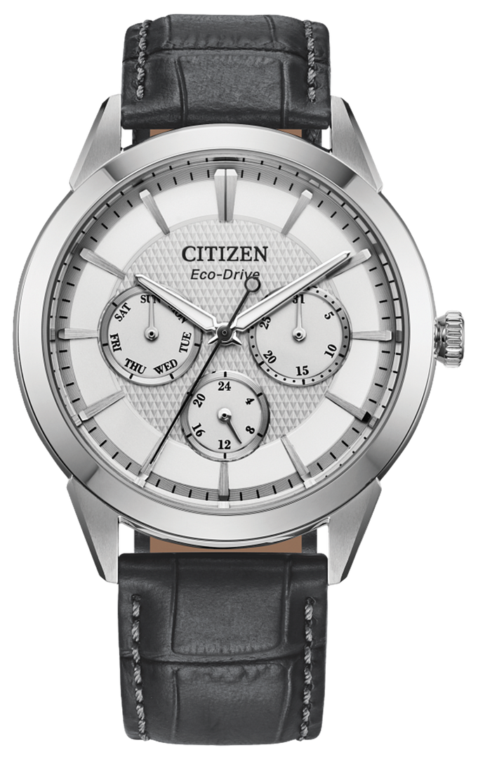 CITIZEN Men s Stainless Steel Eco Drive Dress Watch with White Dial