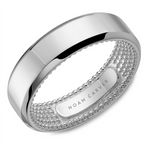 Load image into Gallery viewer, Men's White Gold Bevel Band with Polished Finish 
Top Width: 6.5 mm