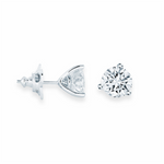 Load image into Gallery viewer, White Sterling Silver Cubic Zirconiums Polished Stud Earrings
Earring