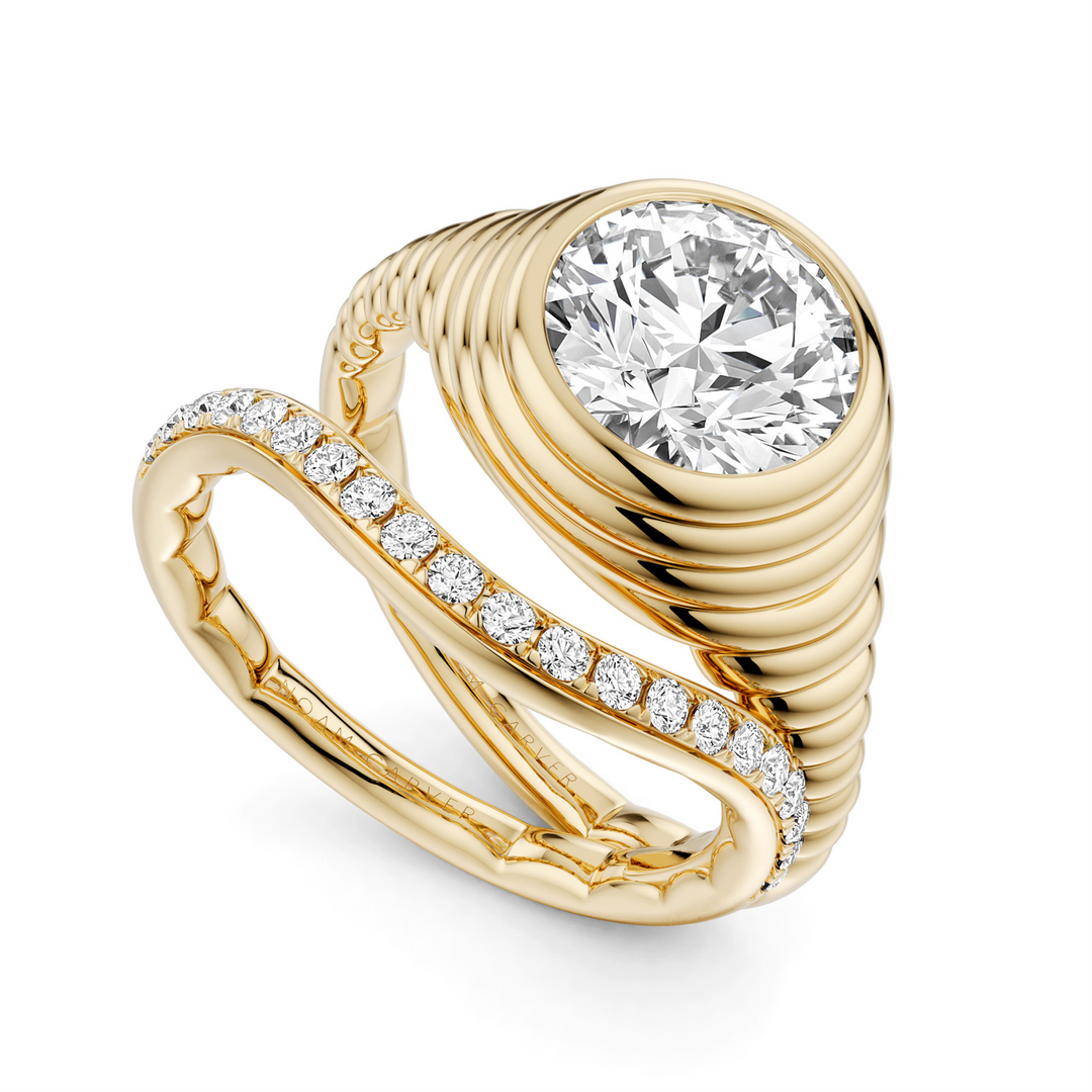 Yellow Gold Solitaire Diamond Engagement Ring Semi-Mount
Fits Centre: