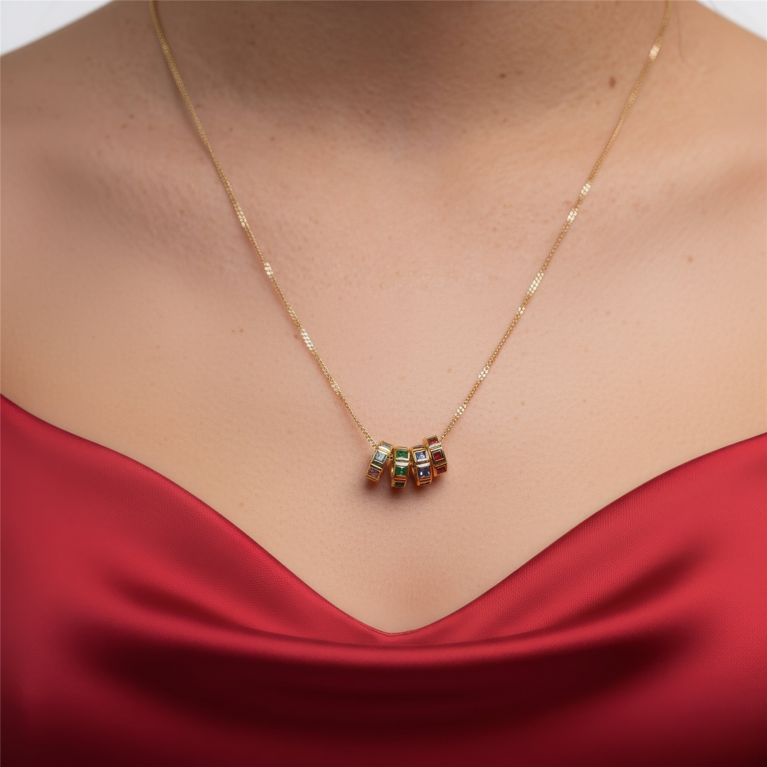 10K Yellow Gold Birthstone Pendant 
Length: 8.3mm
Width: 2.8mm 
Bir