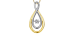 Load image into Gallery viewer, 10K Yellow &amp; White Gold Diamond Infinity Dancing Stone Pendant Necklace
