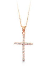 Load image into Gallery viewer, 10K Rose Gold Cross Pendant Necklace
