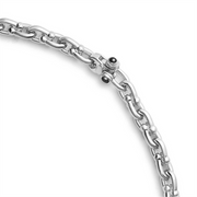 White Sterling Silver U-Link Chain 
Width: 7.5mm
Length: 18
