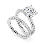Load image into Gallery viewer, White Gold Side Stones Diamond Engagement Ring Semi-Mount
Fits Centre