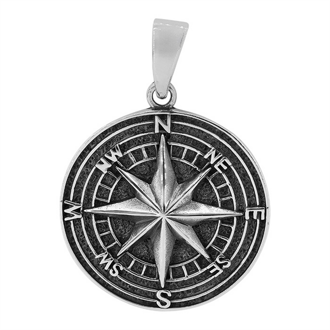 Sterling Silver Oxidized Northern Star Pendant 
Length: 37mm