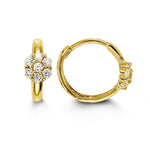 Load image into Gallery viewer, Kid&#39;s 14K Yellow Gold Flower Huggie Earrings
Collection: Baby
