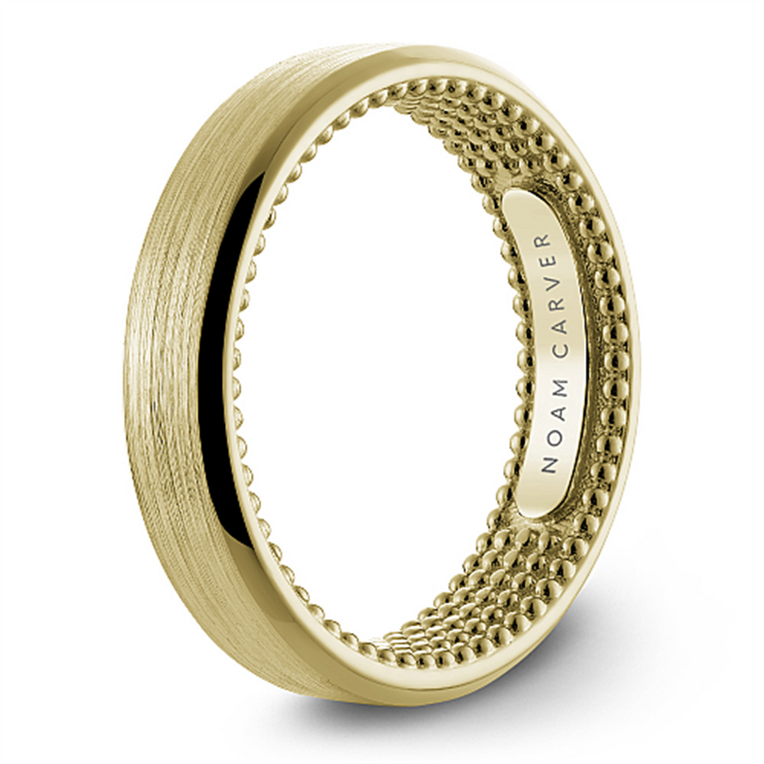 Men's Yellow Gold Bevel Band with Satin Finish