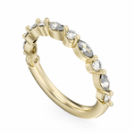 Load image into Gallery viewer, Lady&#39;s Yellow Gold Floral Diamonds Band
Diamond Shape: Marquise, Round
