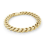 Load image into Gallery viewer, Gold Stainless Steel Curb Bracelet 
Length: 8.5&quot;
