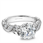 Load image into Gallery viewer, White Gold Floral Diamond Semi-Mount
