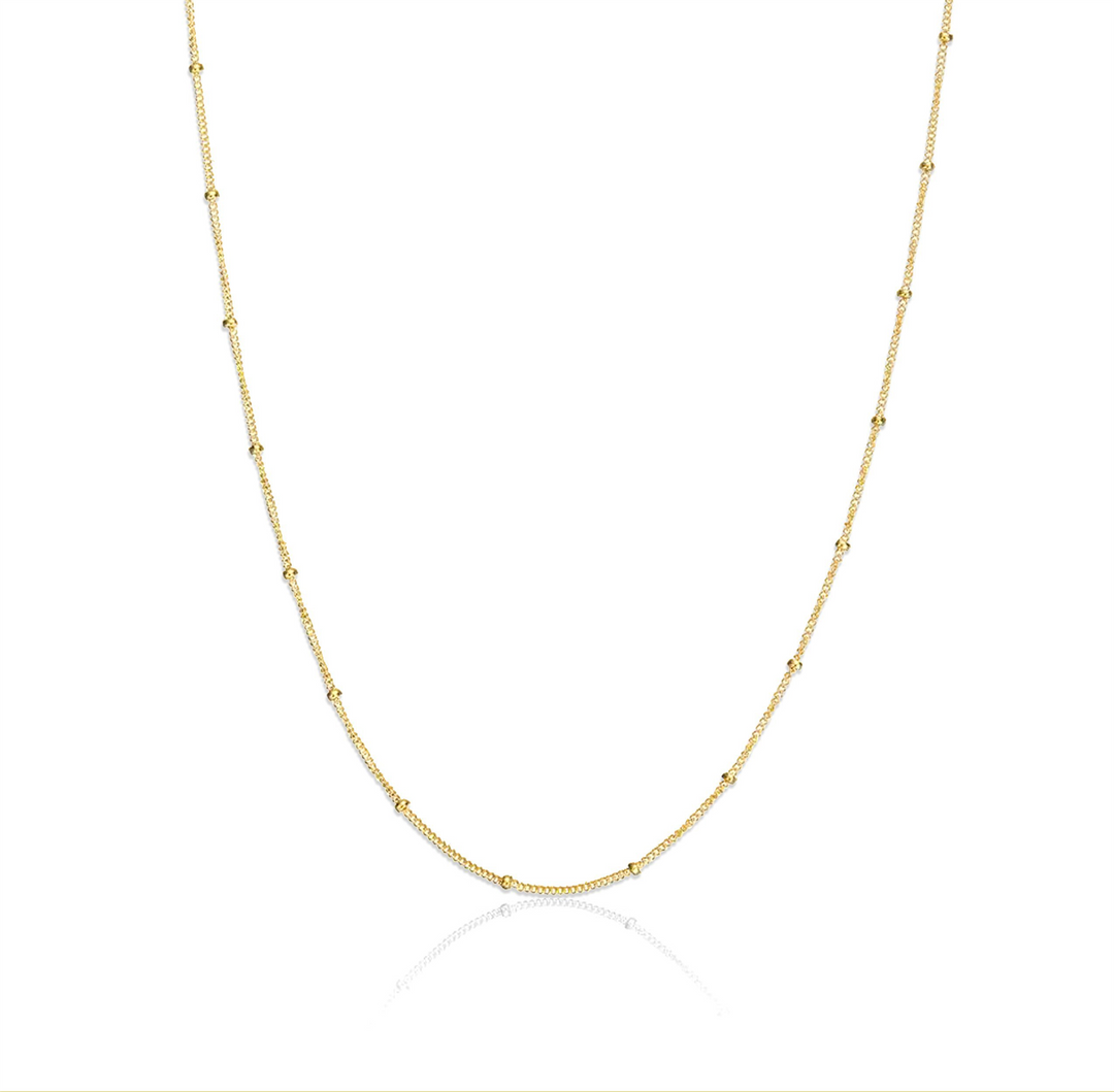 10K Yellow Gold Satelite Necklace 14"+2"