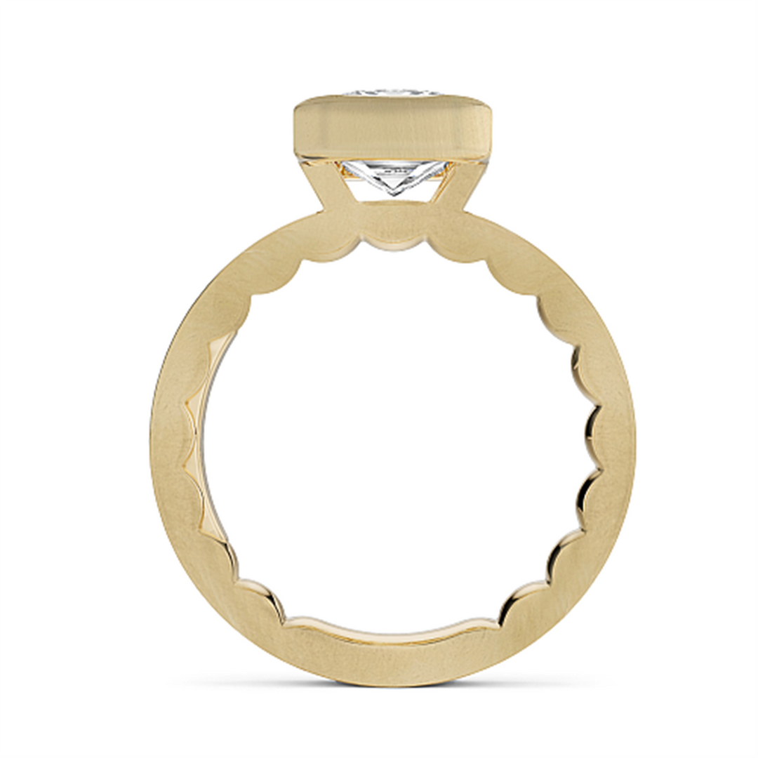 Yellow Gold Solitaire Diamond Engagement Ring Semi-Mount
Fits Centre: