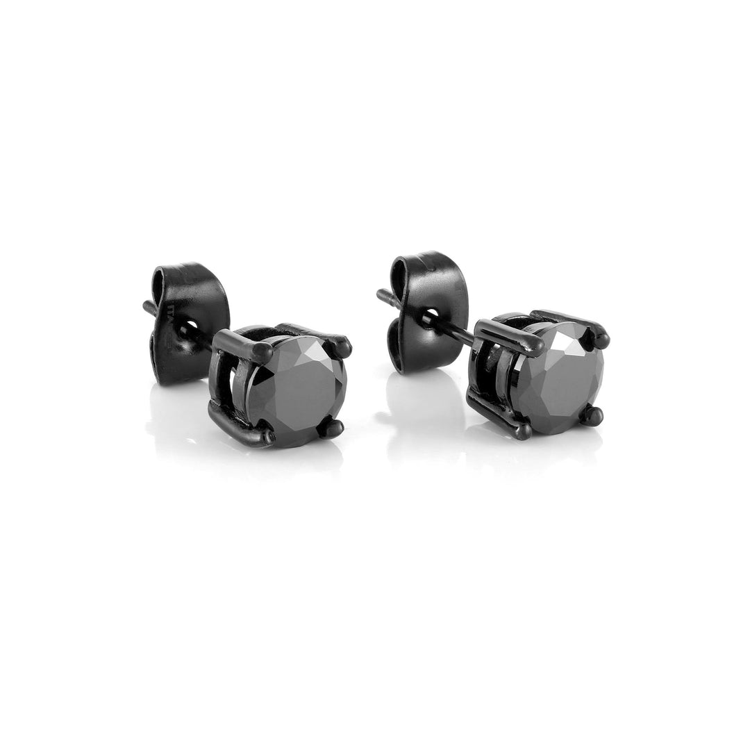 Black Stainless Steel Round Polished Cubic Zirconiums Stud Earrings
Dimensions: 6mm mm