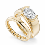 Load image into Gallery viewer, Yellow Gold Solitaire Diamond Engagement Ring Semi-Mount
Fits Centre: