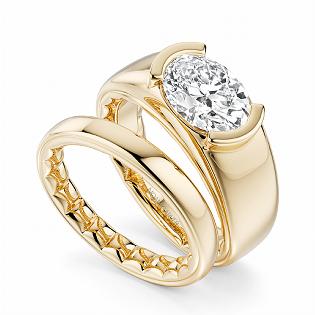 Yellow Gold Solitaire Diamond Engagement Ring Semi-Mount
Fits Centre:
