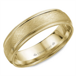 Load image into Gallery viewer, Men&#39;s Gold Domed with Milgrain Band with Diamond Brushed Finish
