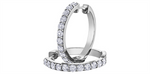 Load image into Gallery viewer, 10K White Gold Diamonds Medium Hoop Earrings
Total Diamonds: 1.5 I1 K
