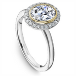 Load image into Gallery viewer, Yellow &amp; White Gold Halo Diamond Semi-Mount
