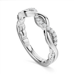 Load image into Gallery viewer, Lady's White Gold Prong Set Intertwined Diamonds Band
Diamond Shape: