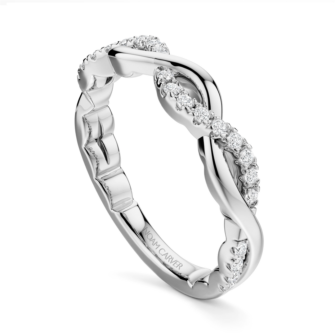 Lady's White Gold Prong Set Intertwined Diamonds Band
Diamond Shape: