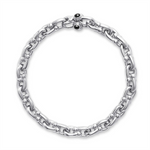 Load image into Gallery viewer, White Sterling Silver U-Link Chain 
Top Width: 7.5mm
Length: 7&quot;
