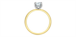 Load image into Gallery viewer, 14K White &amp; Yellow Gold Hidden Halo Radiant Lab Diamond Engagement Rin
