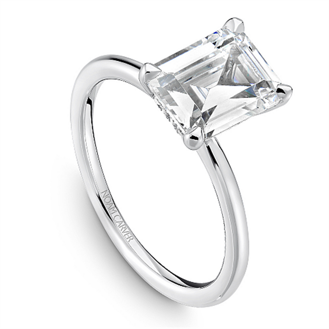 White Gold Solitaire Diamond Engagement Ring Semi-Mount
Fits Centre: