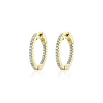 Load image into Gallery viewer, Yellow Sterling Silver Cubic Zirconium Polished Small Hoop Earrings
E
