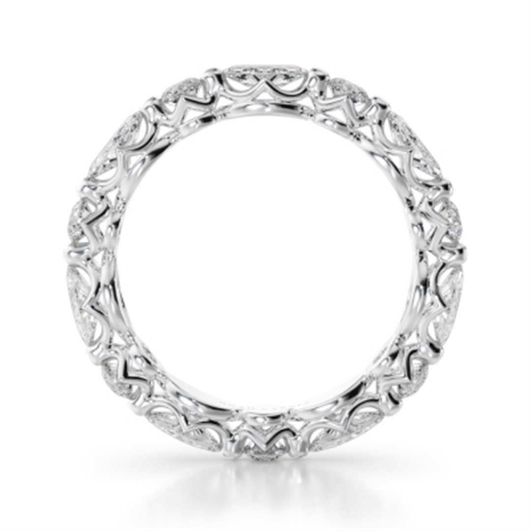 Lady's White Gold Prong Set Eternity Lab Diamonds Band
Diamond Shape: Marquise, Round