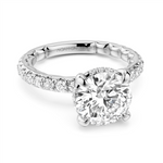 Load image into Gallery viewer, White Gold Hidden Halo Diamond Engagement Ring Semi-Mount
Fits Centre
