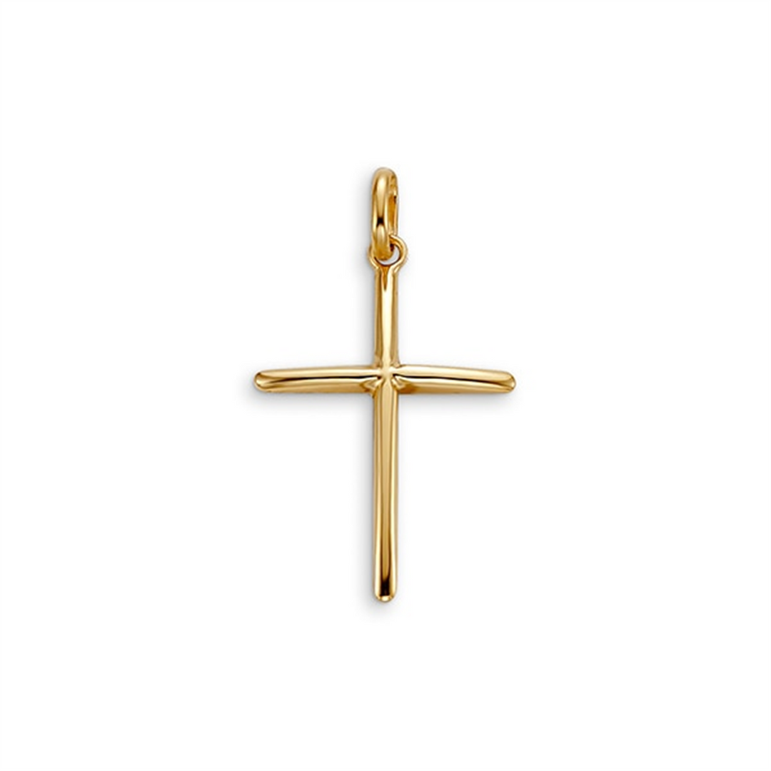 10K Yellow Gold Polished Cross Religious Pendant 
 
Length: 27.5mm
