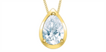 Load image into Gallery viewer, 10K Yellow Gold Lab Diamond Pear Picture Frame Pendant Necklace

PEN
