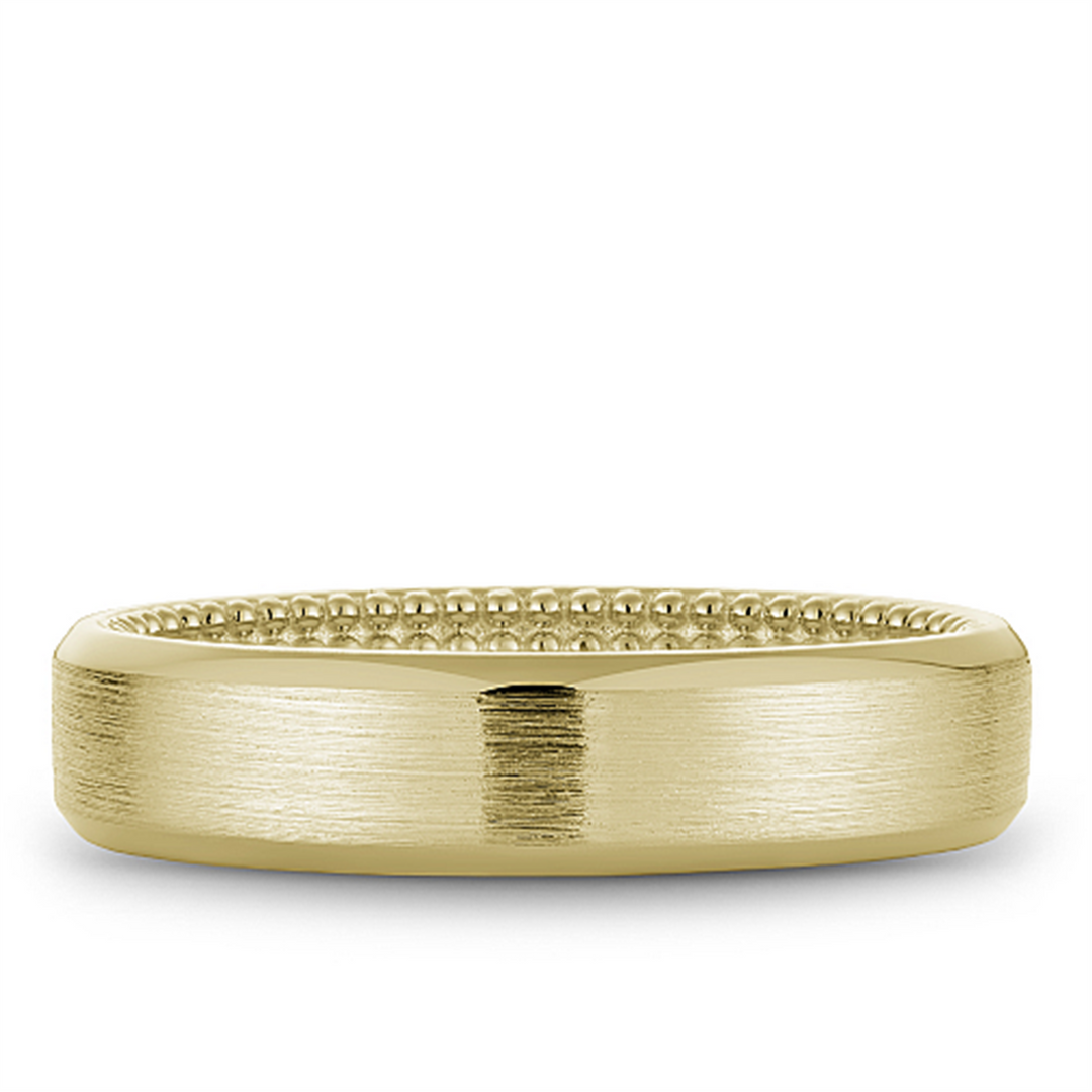 Men's Yellow Gold Bevel Band with Satin Finish