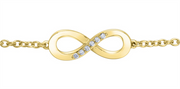 10K Yellow Gold Diamonds Infinity Open Link Bracelet 
Total Diamonds: