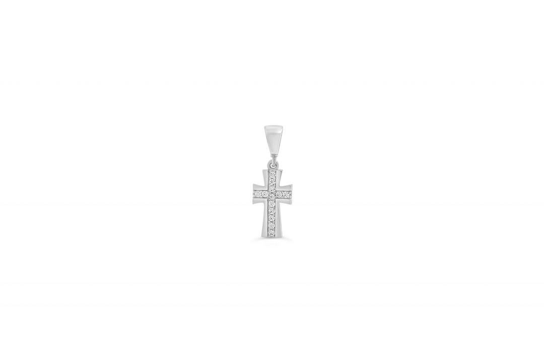 10K Yellow Gold Cross Diamond Religious Pendant