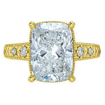 Load image into Gallery viewer, 14K Yellow Gold Vintage Cushion Lab Diamond Engagement Ring
Centre St