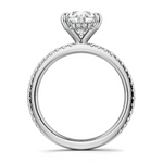Load image into Gallery viewer, White Gold Side Stones Diamond Engagement Ring Semi-Mount
Fits Centre