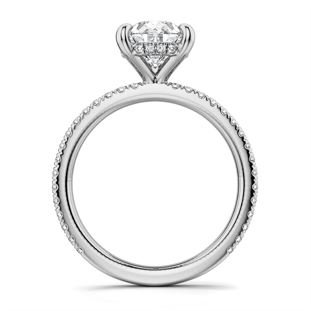 White Gold Side Stones Diamond Engagement Ring Semi-Mount
Fits Centre