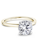 Load image into Gallery viewer, 14K Yellow &amp; White Gold Solitaire Diamond Engagement Ring Semi-Mount