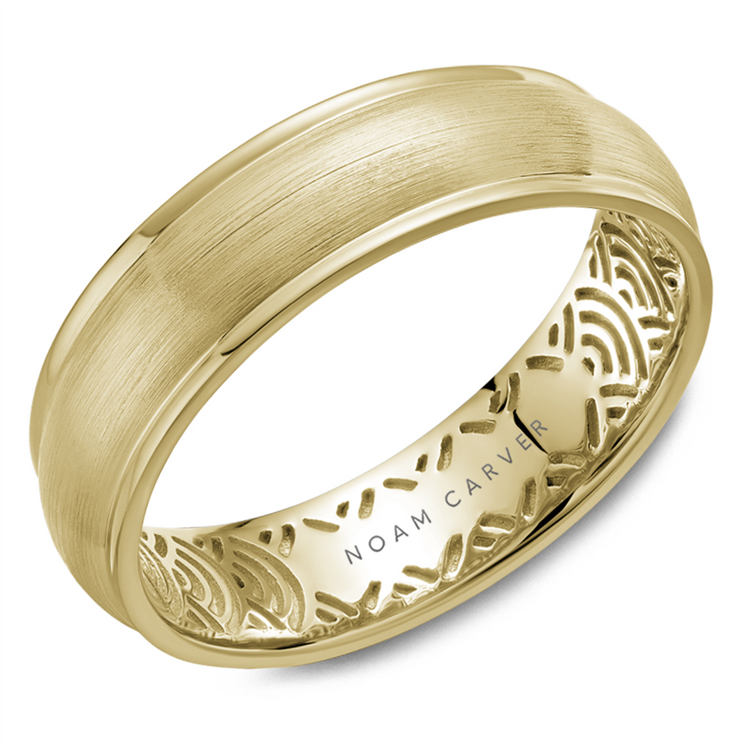 Men's Yellow Gold Domed Band with Satin Finish