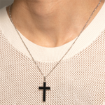 Load image into Gallery viewer, White Sterling Silver Cross Polished Religious Pendant Necklace

PEN
