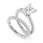 Load image into Gallery viewer, White Gold Side Stones Diamond Engagement Ring Semi-Mount
Fits Centre