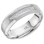 Load image into Gallery viewer, Men's White Gold Bevel Diamond Band 
Total Diamonds: 0.05cttw
Top Wi