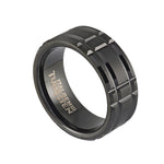 Load image into Gallery viewer, Black Tungsten Matte&#39; Bevel Band Band 
Width: 8mm
