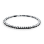 Load image into Gallery viewer, Sterling Silver Black CZ Flex Tennis Bracelet 
Top Width: 3.4mm
Leng
