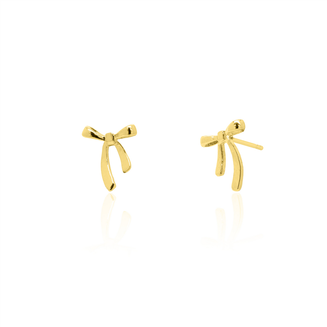 10K Yellow Gold Bow Polished Stud Earrings 
 
Dimensions: 7.7mm x 6.